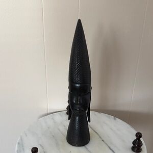 Black Carved African Tribal Bust